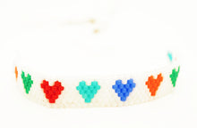 Multicolored Happy Hearts Beaded Friendship Bracelet