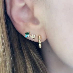 Mini Hummingbird Stud Earrings with Diamond Eye