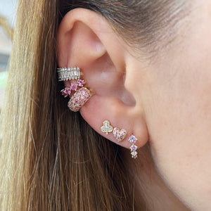 Pink Sapphire Rounds Ear Cuff