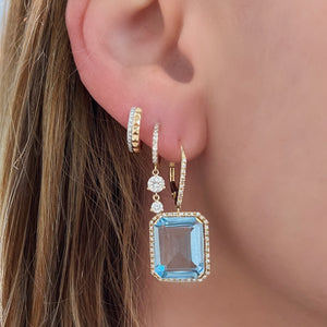 Light Blue Crystal & Diamond Portrait Earrings