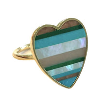 Gemstone Inlay Eloise Heart Ring