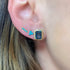 Manhattan Emerald Cut with Gold Frame Stud Earrings