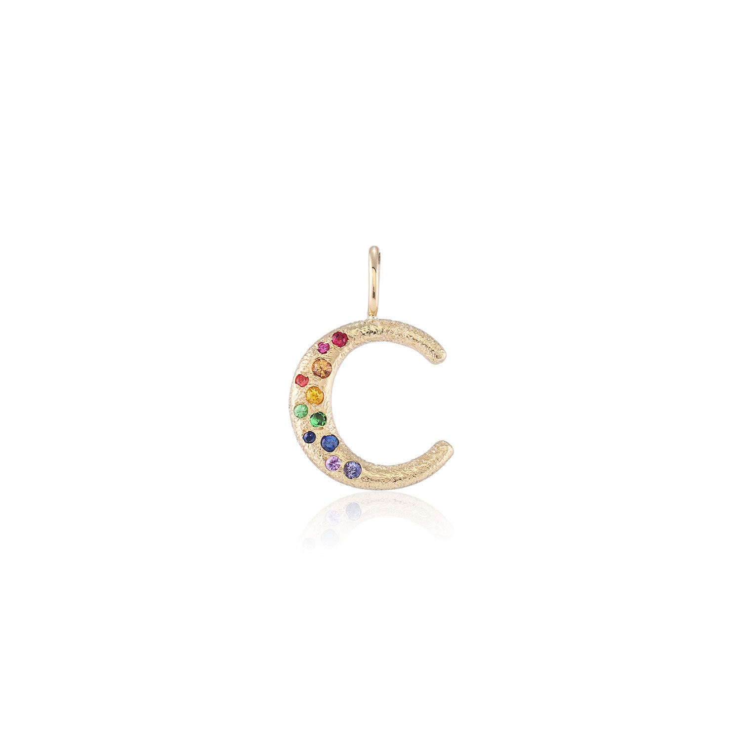 Puffy Gemstone Letter Charm