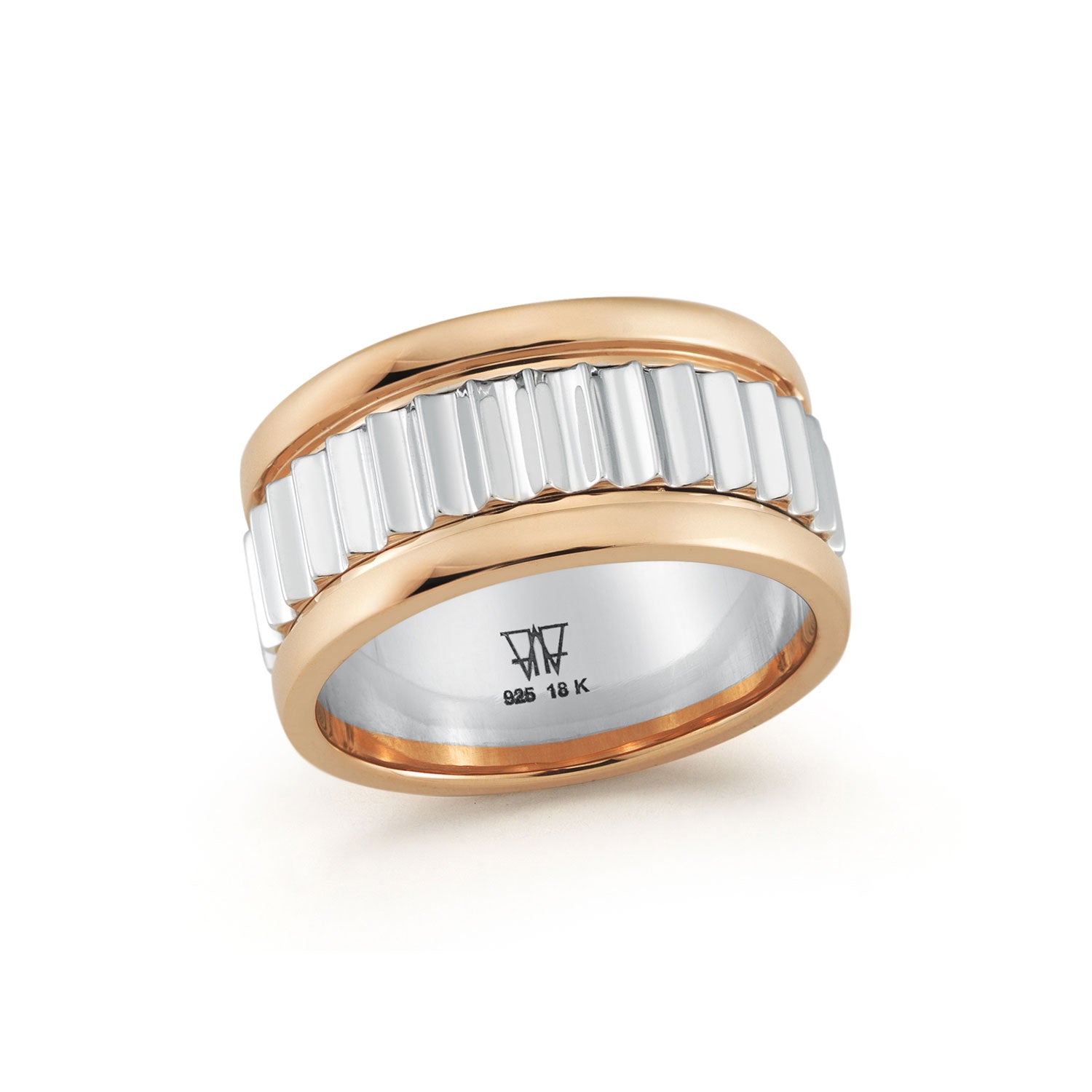 Clive Two Tone 10mm Fluted Band