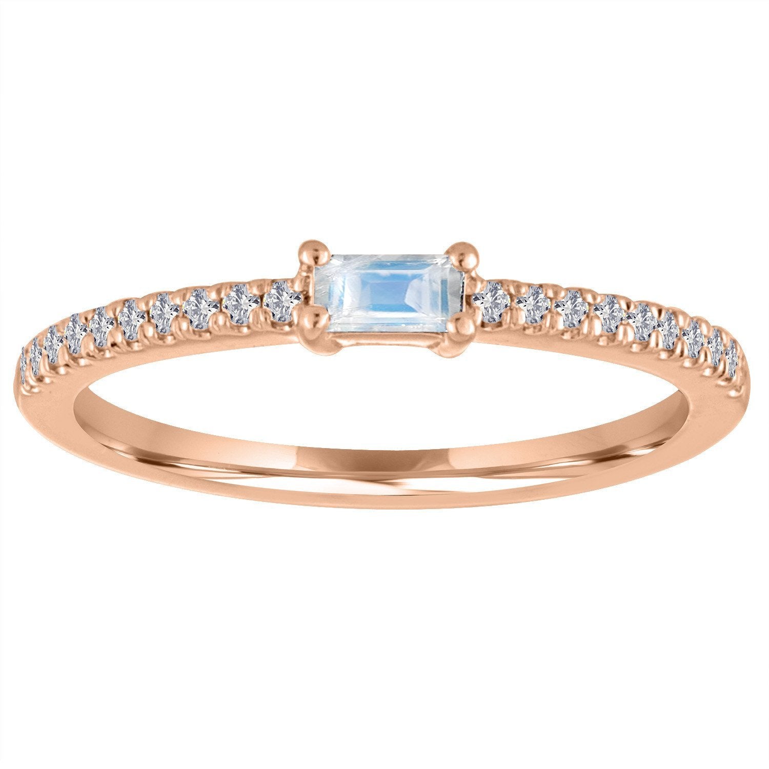 The Julia Birthstone Single Gemstone Baguette Stacking Ring