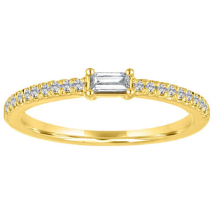 The Julia Birthstone Single Gemstone Baguette Stacking Ring