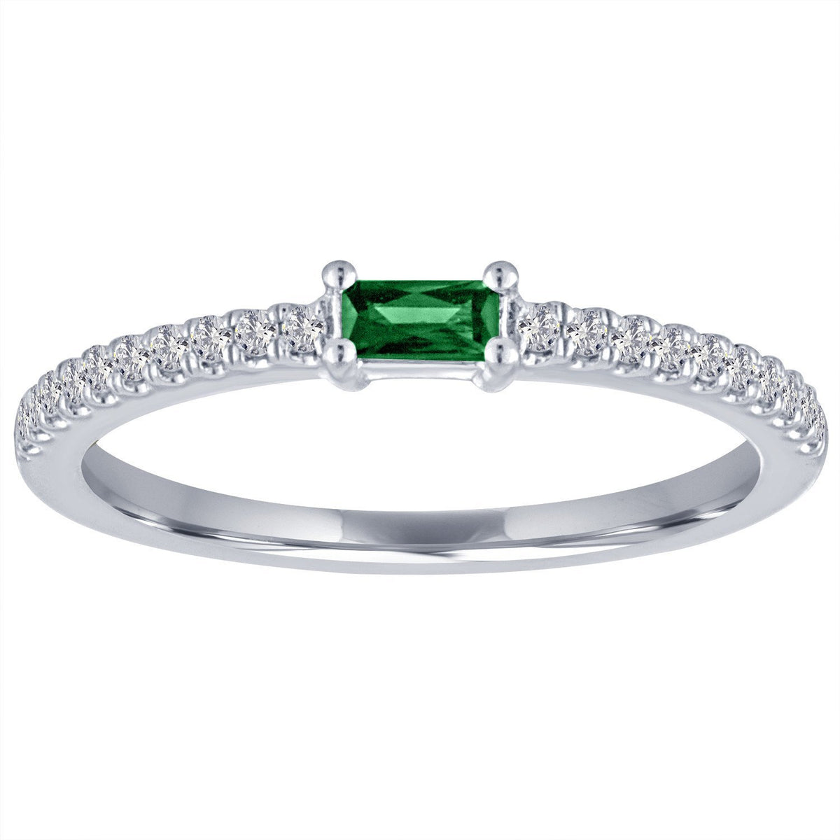 The Julia Birthstone Single Gemstone Baguette Stacking Ring