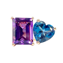 Bold 2-Stone Ring with Amethyst & London Blue Topaz