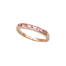 One of a Kind Slim Baguette Light Pink Sapphire Stacker Ring