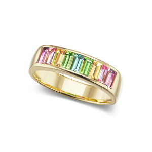 Small Baguette Ombre' Tourmaline Stacking Ring