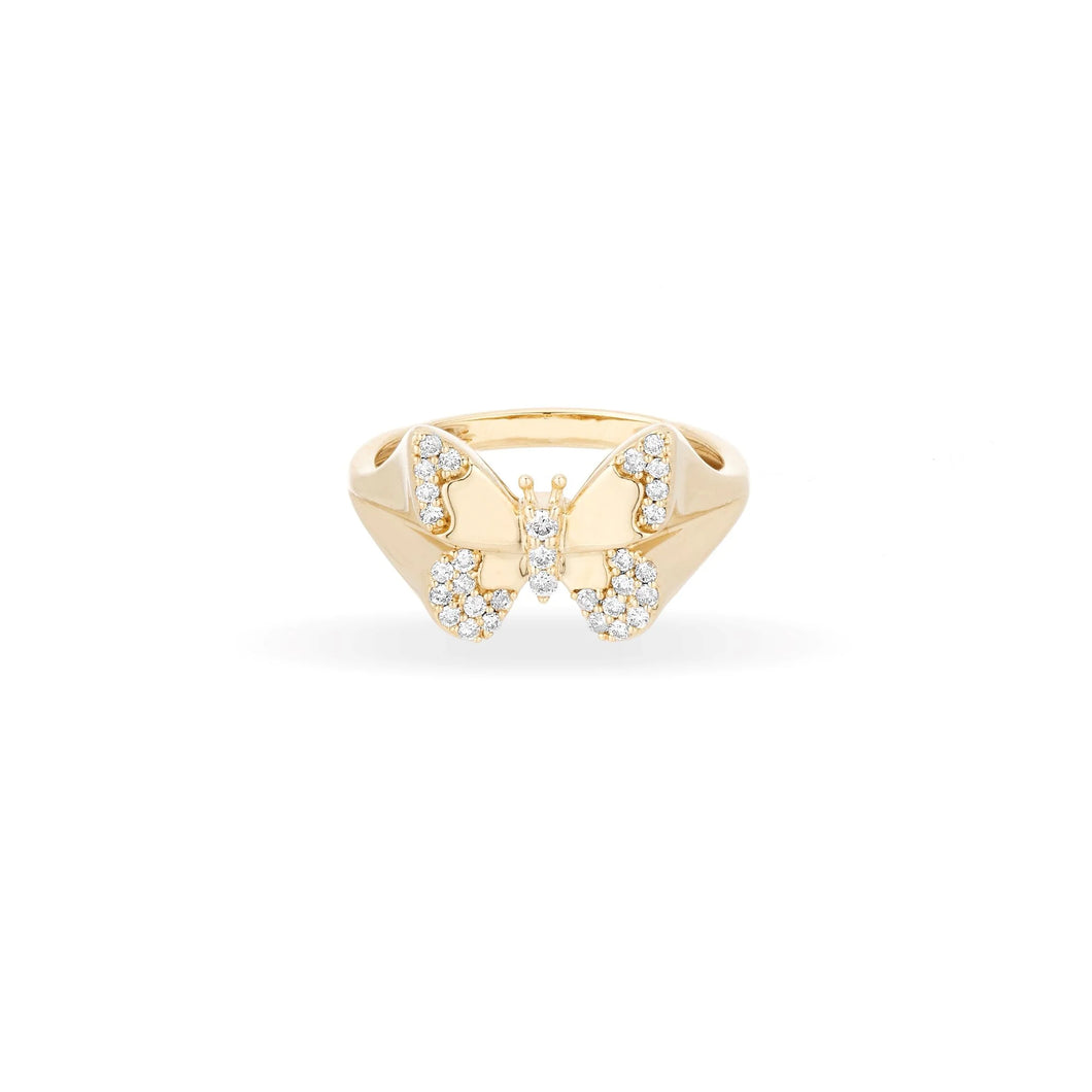 Diamond Butterfly Signet Ring – Milestones by Ashleigh Bergman
