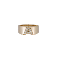 Pave Diamond Letter Ring