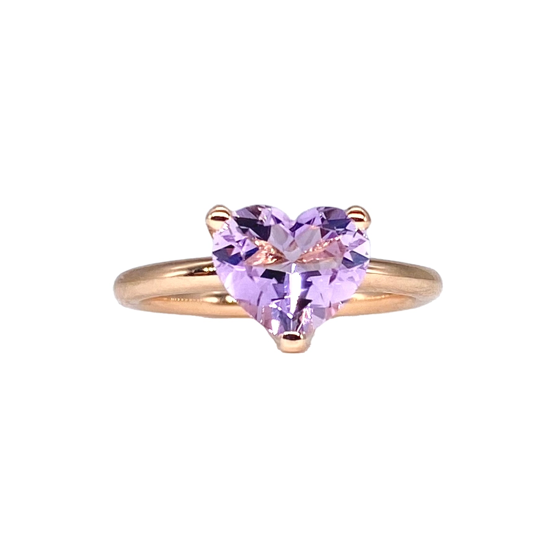 Rose de France Heart Solitaire Ring