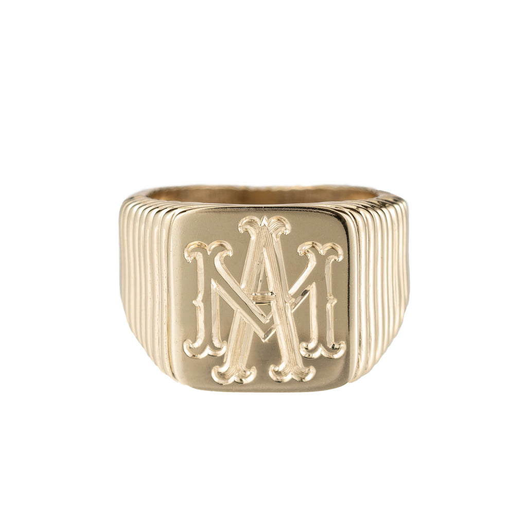 Mini Initial & Diamonds Signet Ring Solid Gold Initial Ring Monogram Ring  Engraved Ring Personalized Ring Pinky Ring - Etsy | Gold signet ring, Signet  ring, Diamond signet ring
