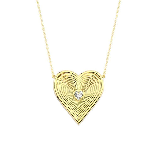 Radiant XL Heart Necklace with Faceted Topaz Heart