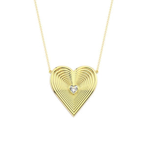 Radiant XL Heart Necklace with Faceted Topaz Heart