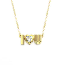 Radiant I Heart U Necklace with Faceted Topaz Heart