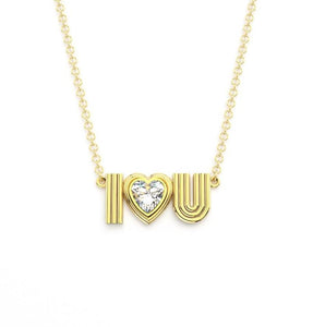Radiant I Heart U Necklace with Faceted Topaz Heart