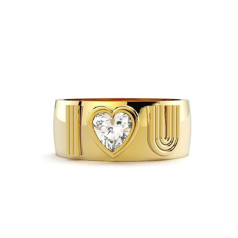 1/20Ct TDW Diamond 10K Yellow Gold Double Heart Ring - Walmart.com