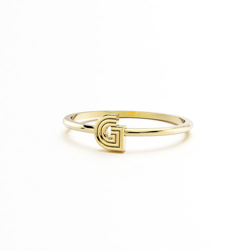 Mini Radiant Initial Stacking Ring