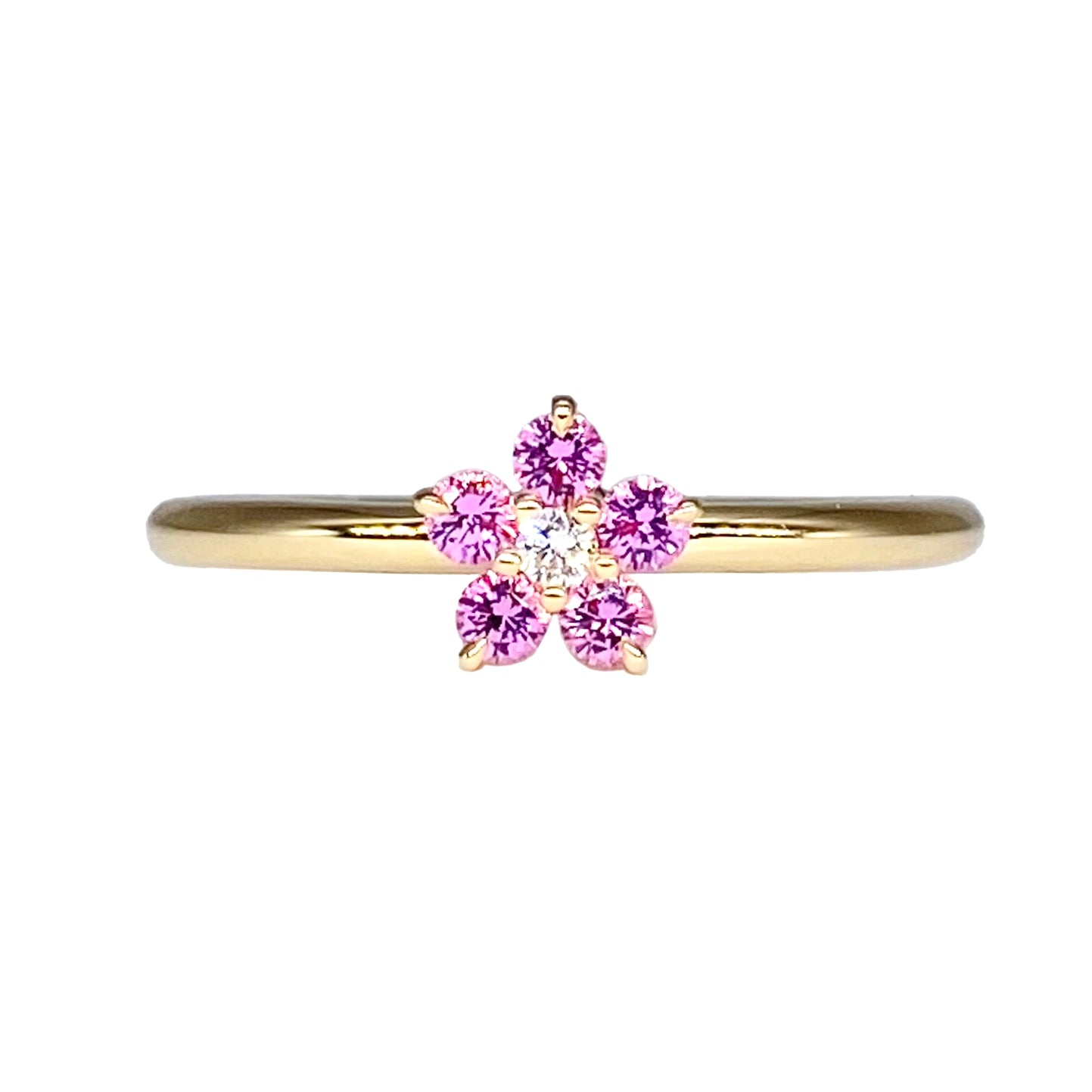 Small Round Floral Stacking Ring