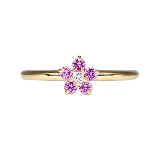 Small Round Floral Stacking Ring