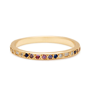 Ombre & Diamond Baguette Organic Eternity Band Ring