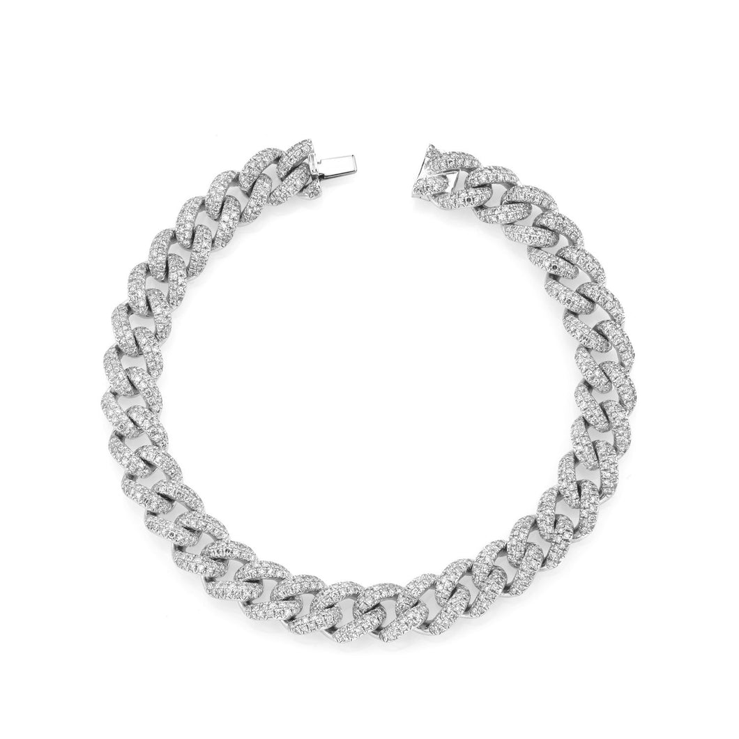 Medium Pave Diamond Link Bracelet