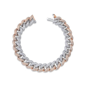 Two-Tone Essential Pave Diamond Link Bracelet