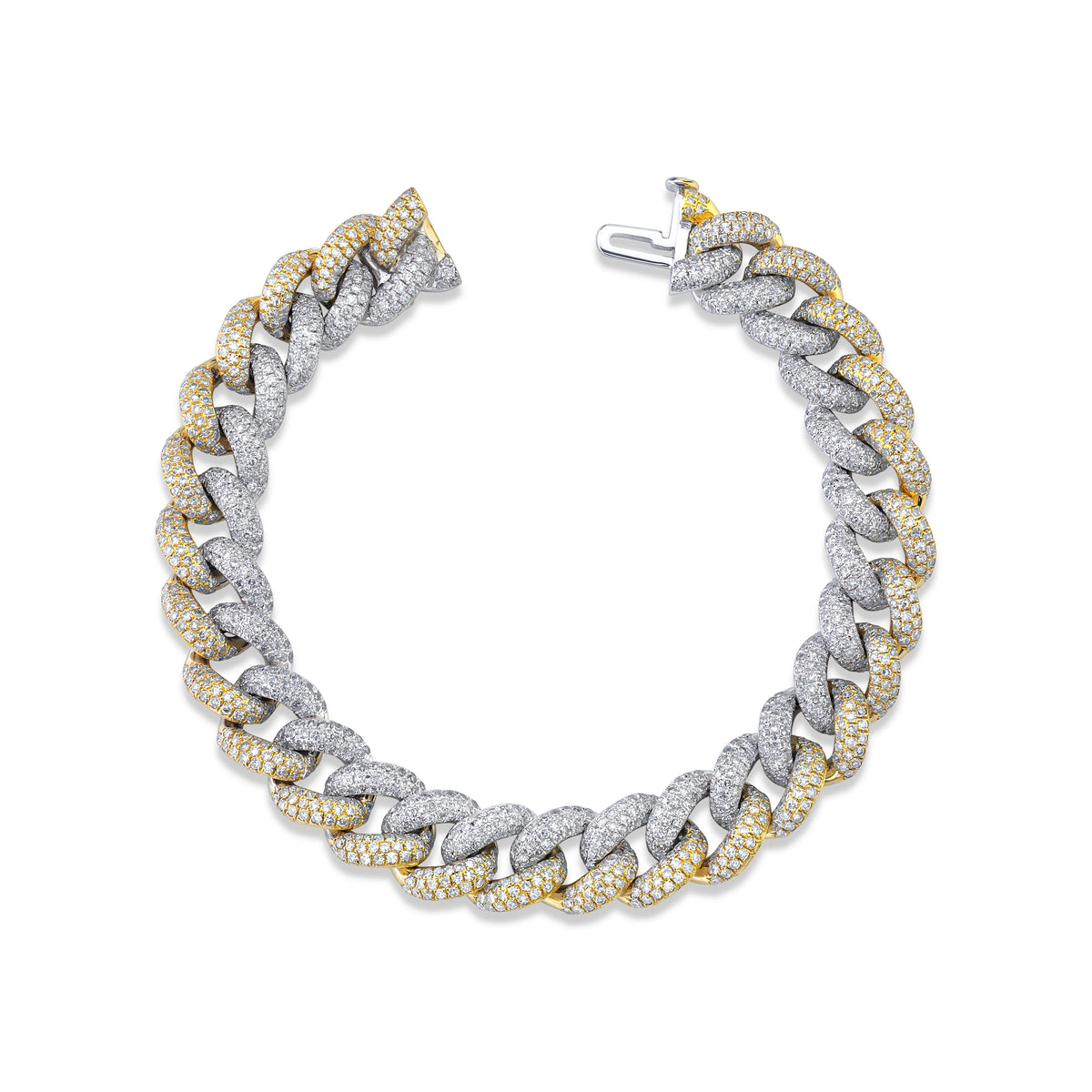 Two-Tone Pave Diamond Link Bracelet