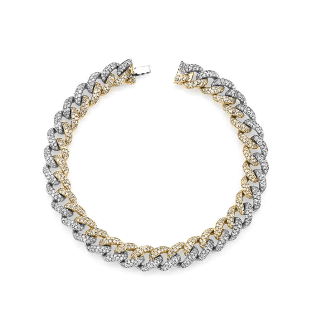 Two-Tone Medium Pave Diamond Link Bracelet