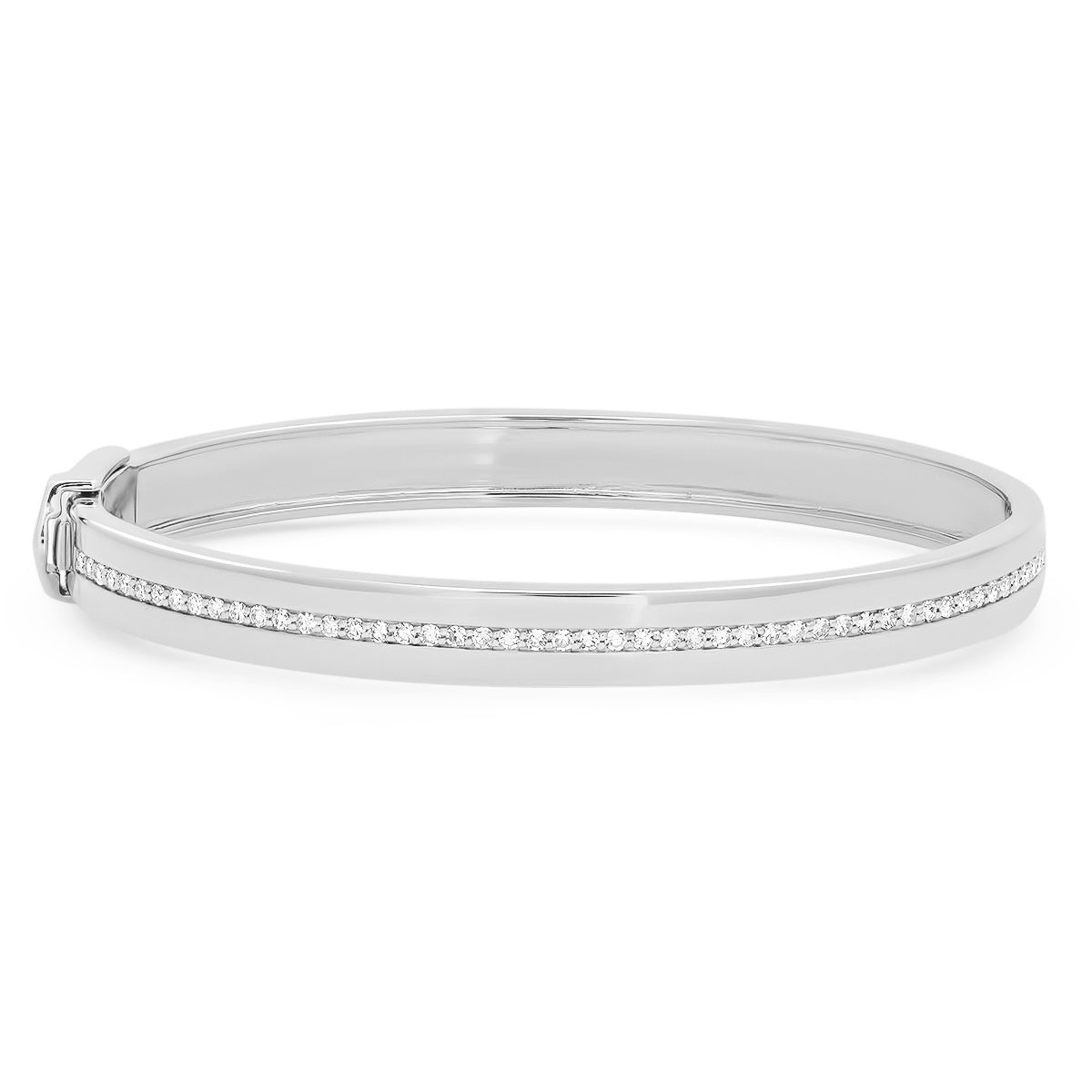Gold Cuff Bracelet with Pave Diamond Row