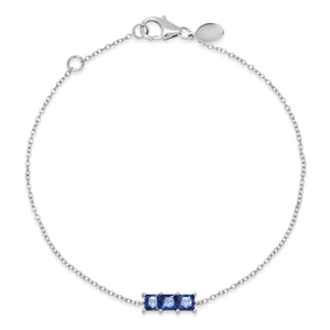 Triple Semi Precious Princess Cut Bracelet