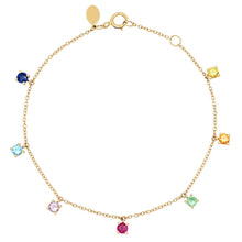 Semi Precious Rainbow Charm Bracelet