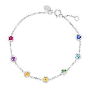 Rainbow Bezel Set Bracelet