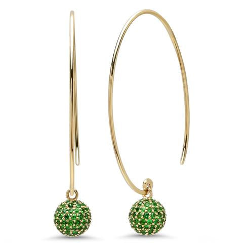 Emerald Disco Ball Earrings