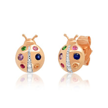 Multi Colored Ladybug Stud Earrings