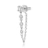 Single Diamond Stone Stud with Diamond Chain Wrap Stud Earring