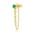 Single Semi-Precious Stone with Diamond Chain Wrap Stud Earring