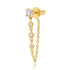 Single Diamond Stone Stud with Diamond Chain Wrap Stud Earring