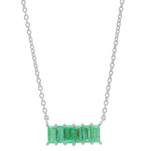 Semiprecious Gemstone Baguette Staple Necklace
