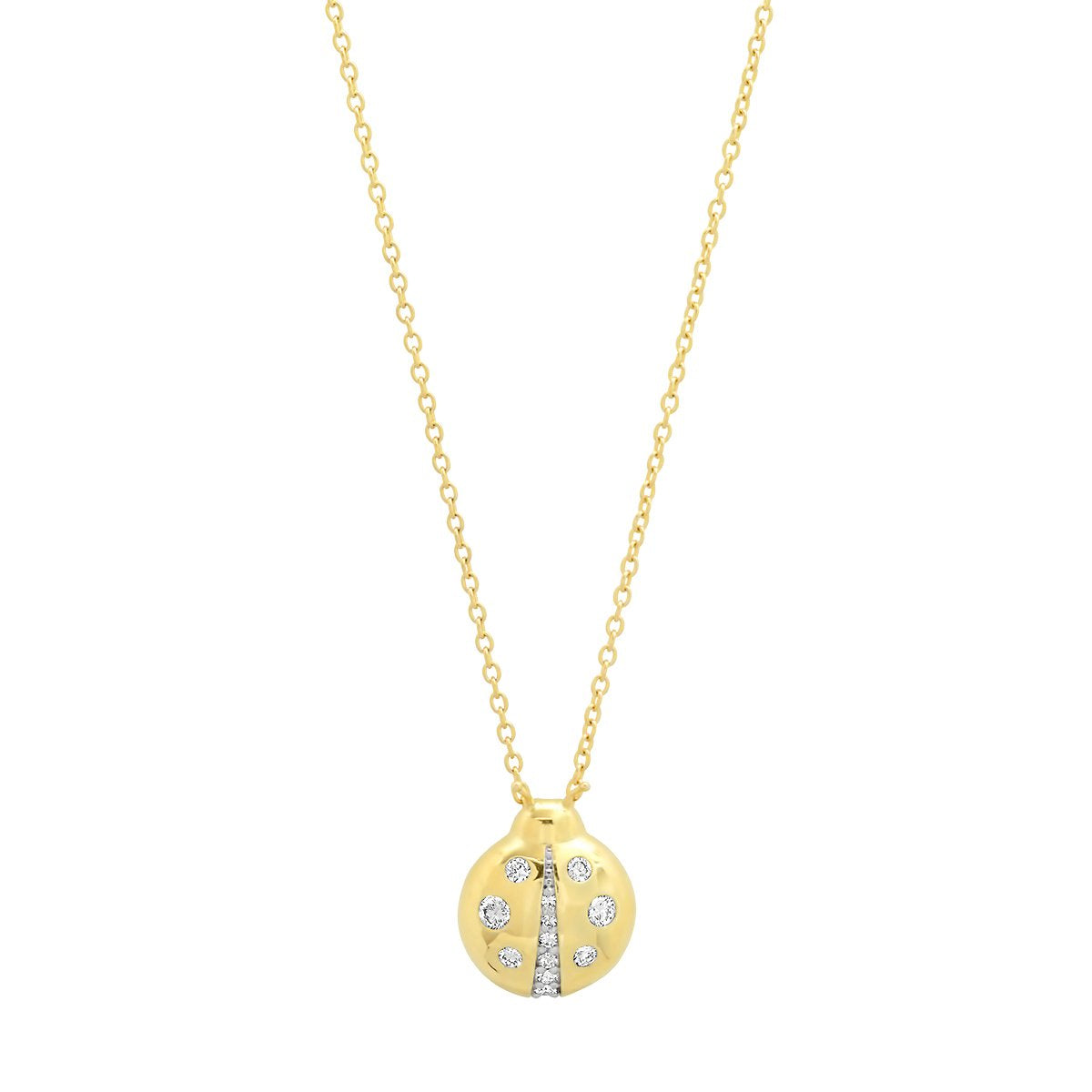 Diamond Baby Ladybug Necklace