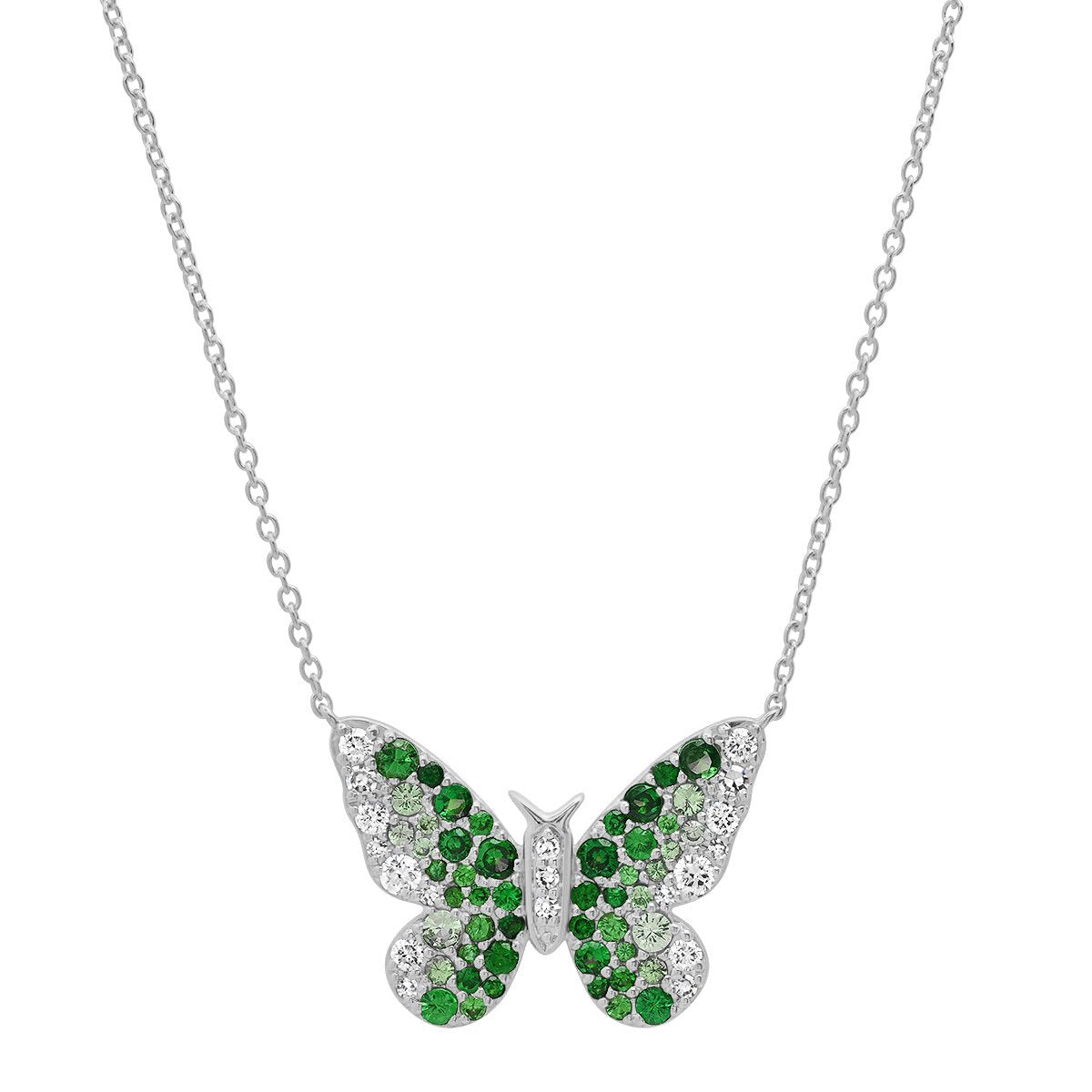 Semi Precious Ombre' and Diamond Butterfly Necklace