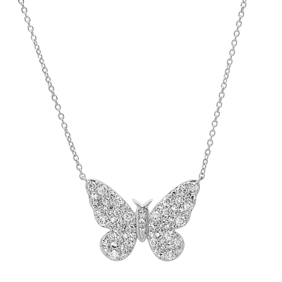 Cluster Diamond Butterfly Necklace