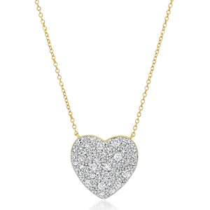 Classic Cluster Diamond Heart Necklace