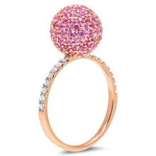 Pink Sapphire and Diamond Disco Ball Ring