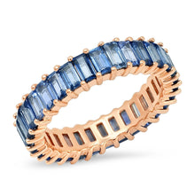 Sapphire Vertical Baguette Eternity Band Ring