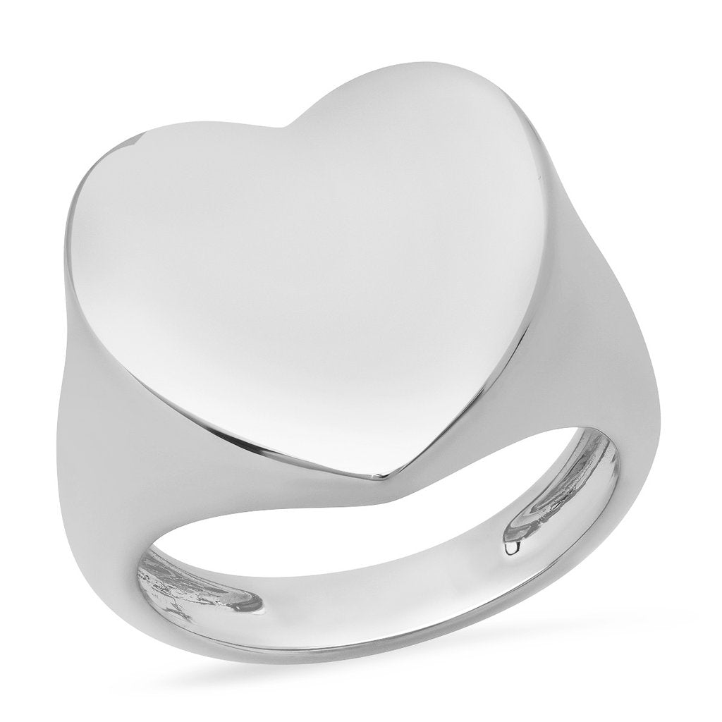 Solid Gold Jumbo Heart Signet RIng