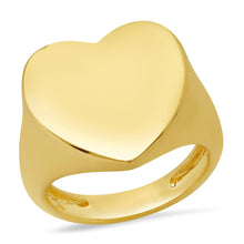 Solid Gold Jumbo Heart Signet RIng