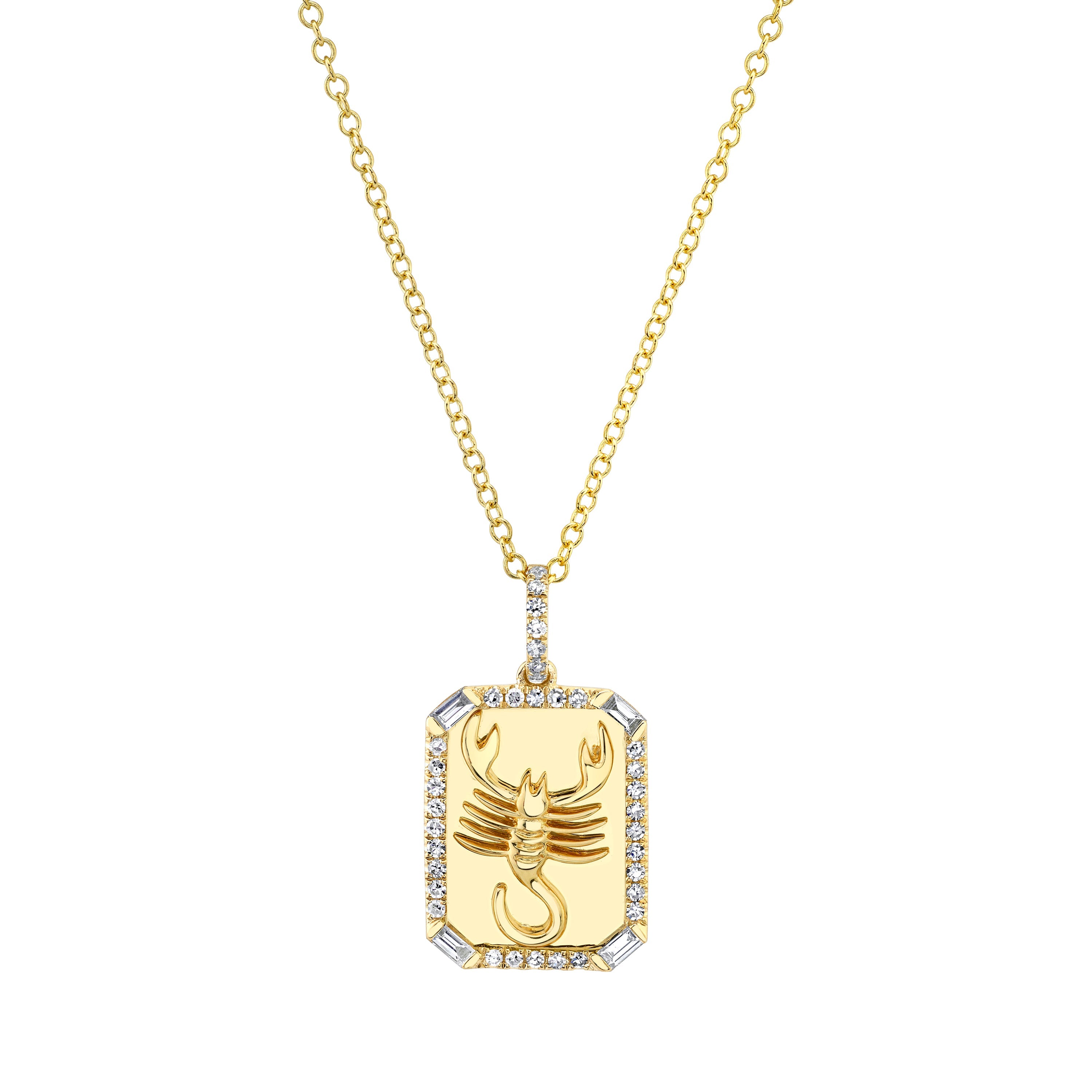 Mini Zodiac Nameplate Pendant Necklace
